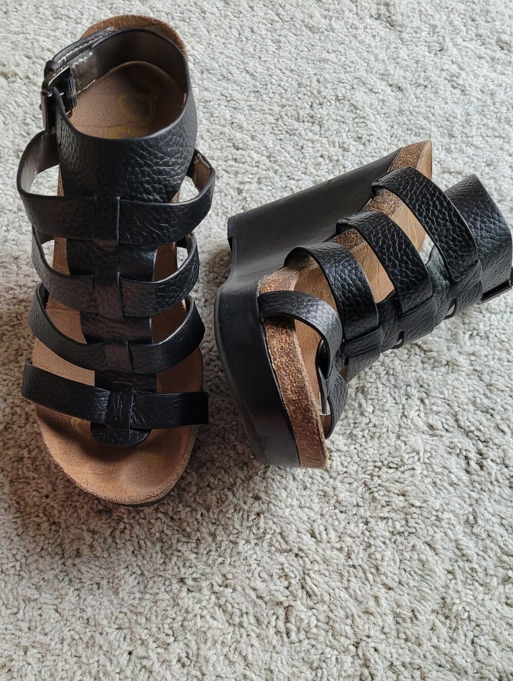 Sam Eldelman Black Leather Wedges 8 1/2 - Picture 5 of 5